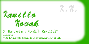 kamillo novak business card